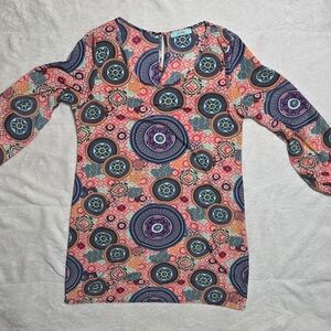 Colorful Patterned Long Sleeve Dress